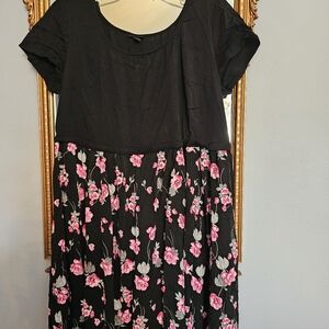 Black and Pink Floral Dress